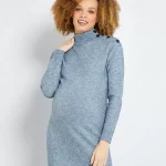 Robe pull grossesse bleue