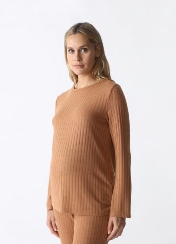 Pull grossesse en maille côtelé