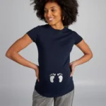 T-shirt grossesse bleu