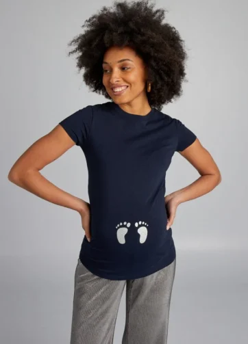T-shirt grossesse bleu