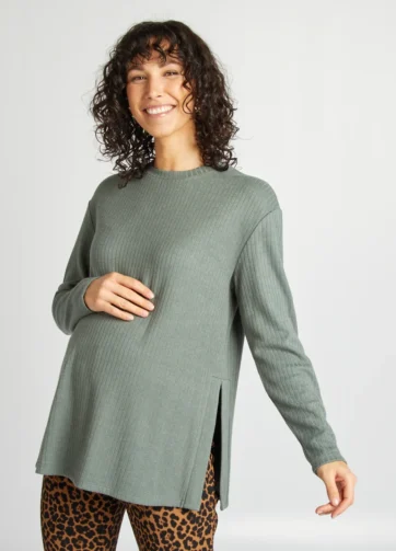 Pull côtelé de grossesse