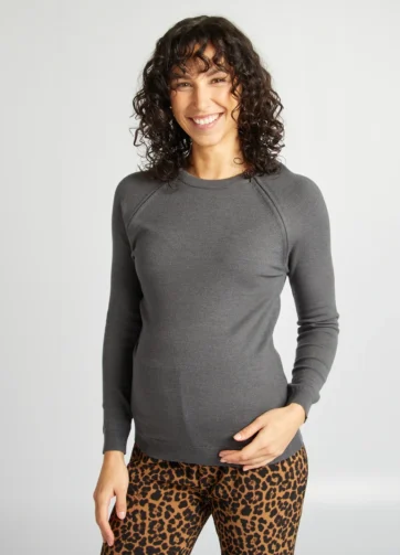 Pull d'allaitement avec ouverture zippée