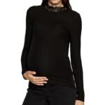 T-Shirt de Grossesse Noir Femme Mamalicious Trinity