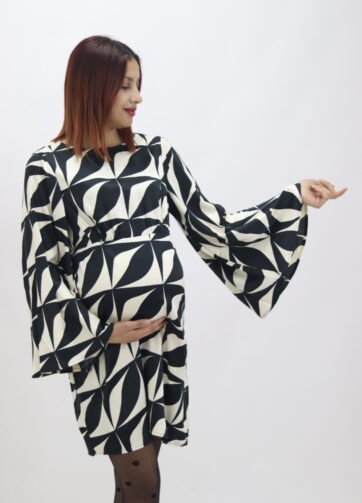 Robe de Grossesse Noir/Beige Femme Vero Moda Maternity