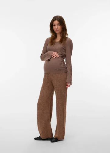 Pantalon de grossesse loose fit marron / VERO MODA MATERNITY