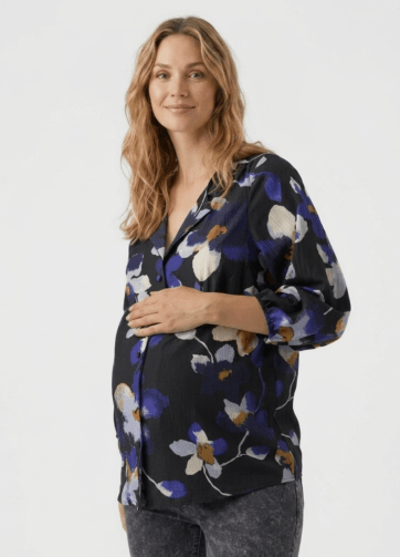 Chemise Noire Ă Motifs Grossesse