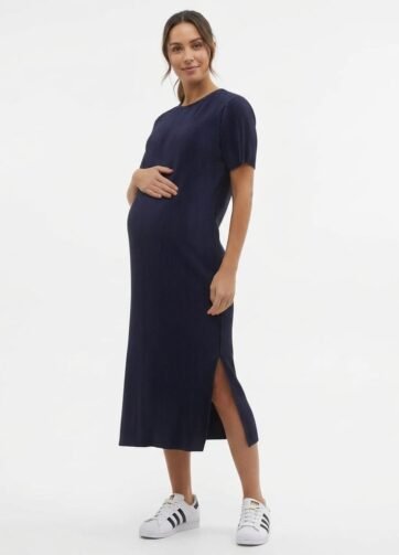 Robe Marine plissée Grossesse