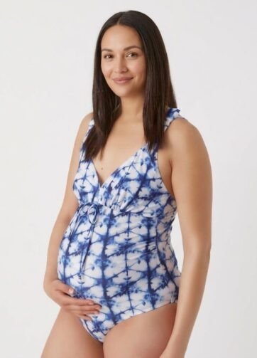 Maillot de bain de Grossesse Bleu/Blanc