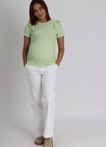 Pantalon avant & après grossesse large blanc