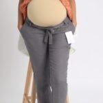Pantalon de grossesse en lin gris