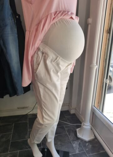 Pantalon grossesse blanc droit