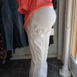 Jean blanc grossesse patte d'éléphant