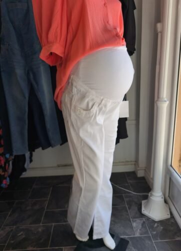 Jean blanc grossesse patte d'éléphant