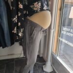 Pantalon de grossesse en lin gris