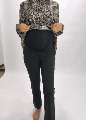 pantalon de grossesse classique noir à double bouton