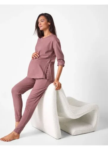 Ensemble pyjama grossesse rose