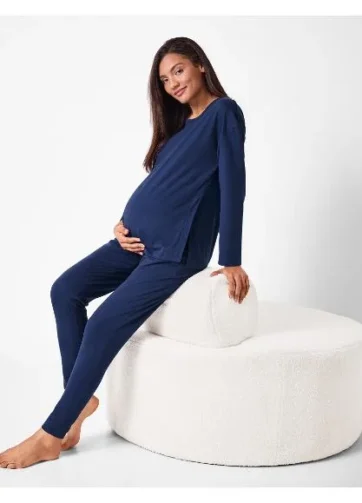 Ensemble pyjama grossesse bleu